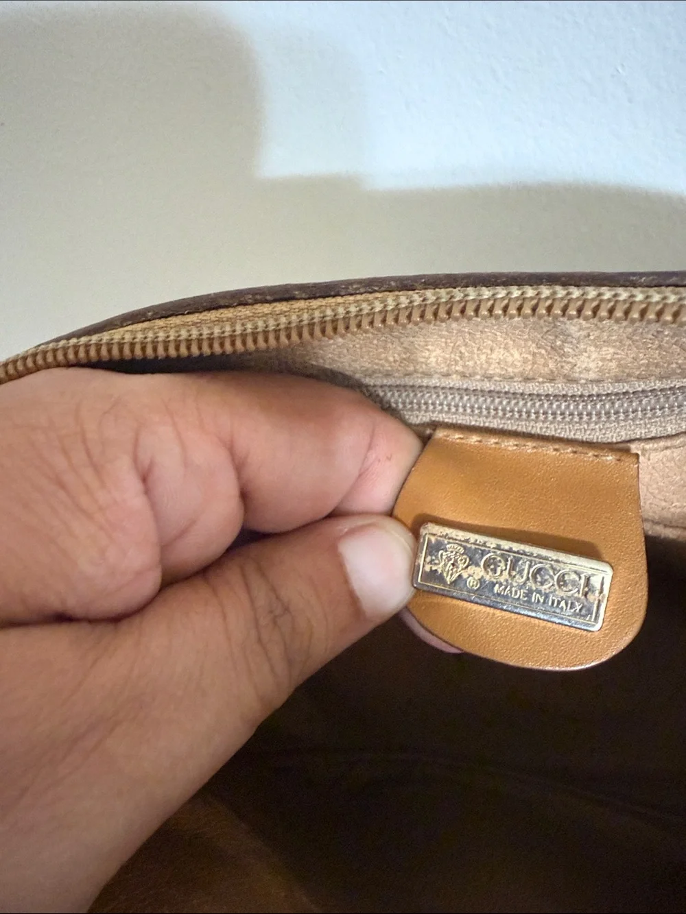 Gucci Tan/Brown Monogram Crossbody Bag